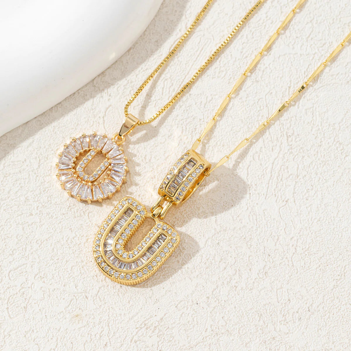 Copper Zirconium Gold Flower Pendant Set