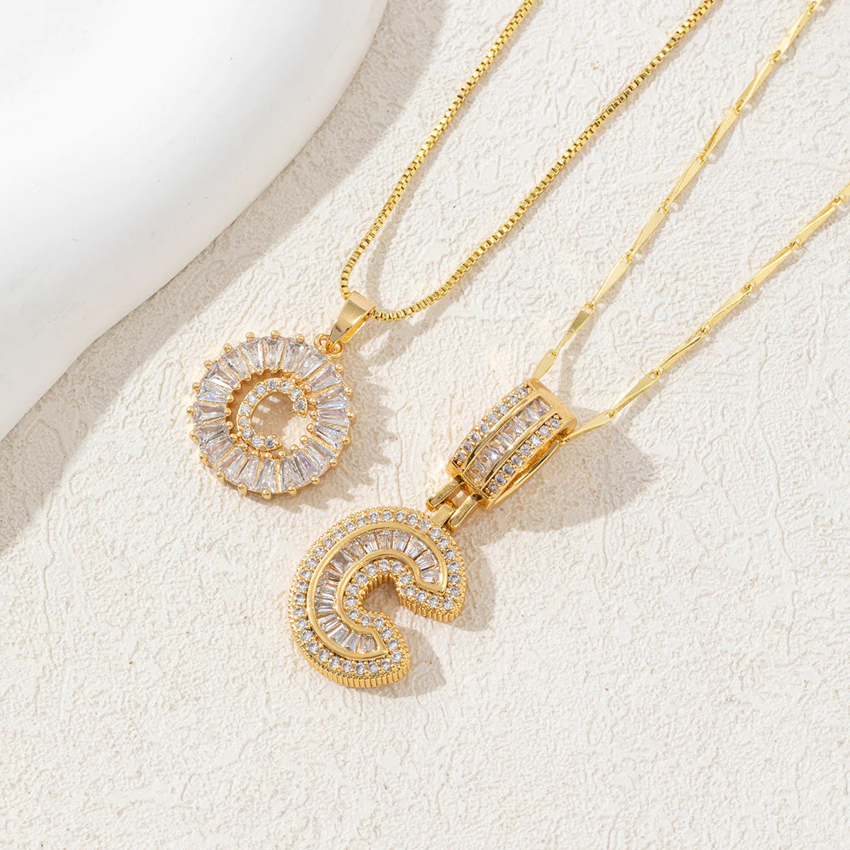 Copper Zirconium Gold Flower Pendant Set