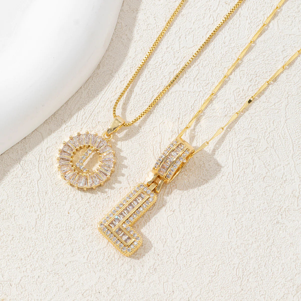 Copper Zirconium Gold Flower Pendant Set