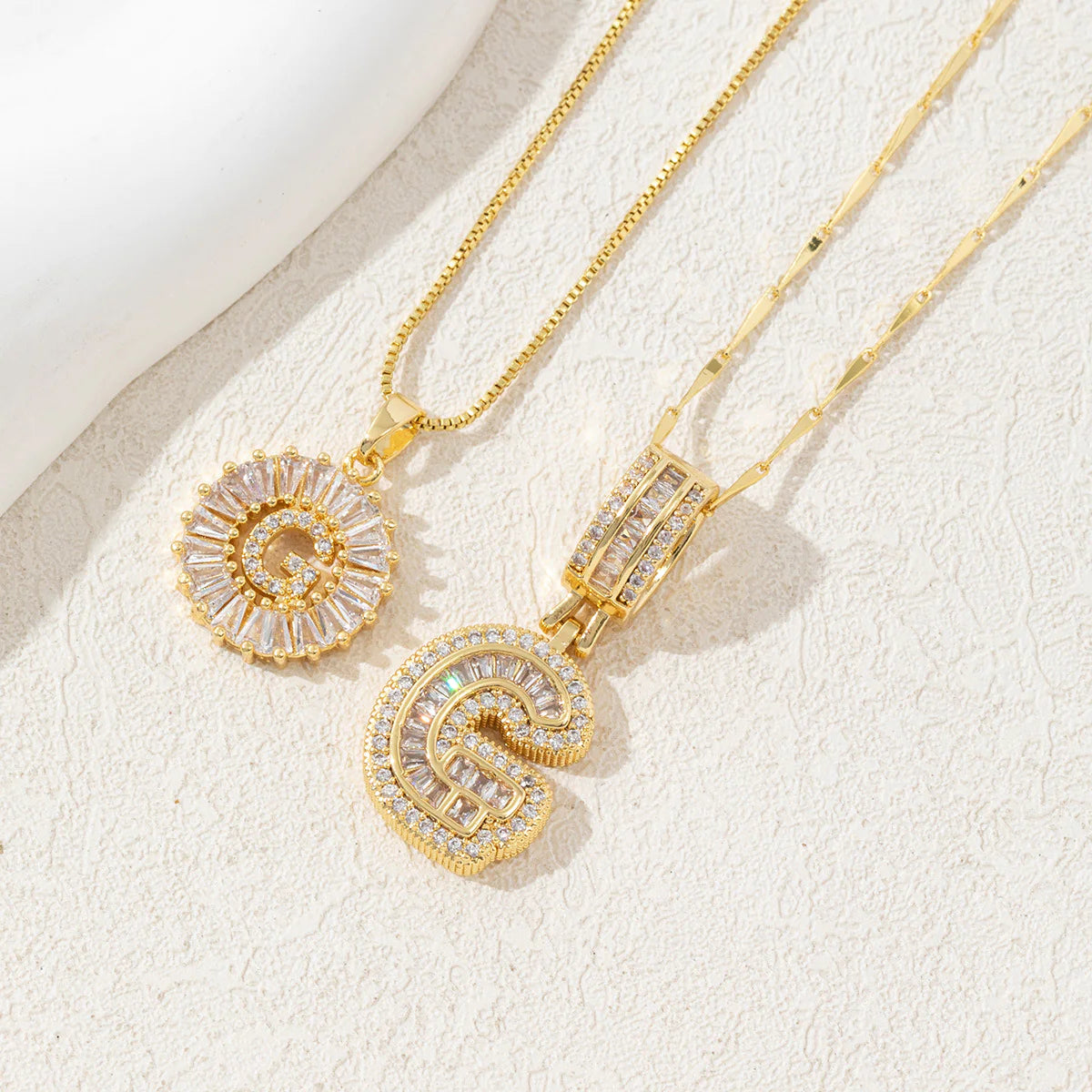 Copper Zirconium Gold Flower Pendant Set