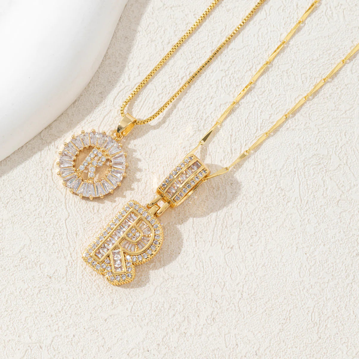 Copper Zirconium Gold Flower Pendant Set