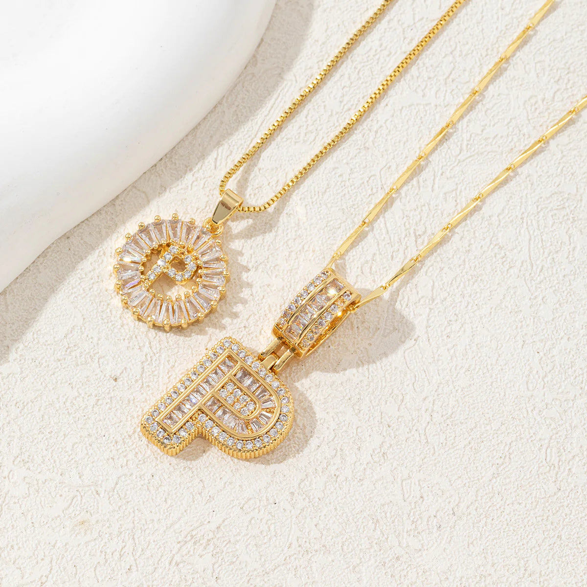 Copper Zirconium Gold Flower Pendant Set
