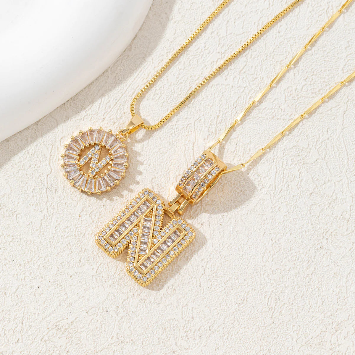 Copper Zirconium Gold Flower Pendant Set