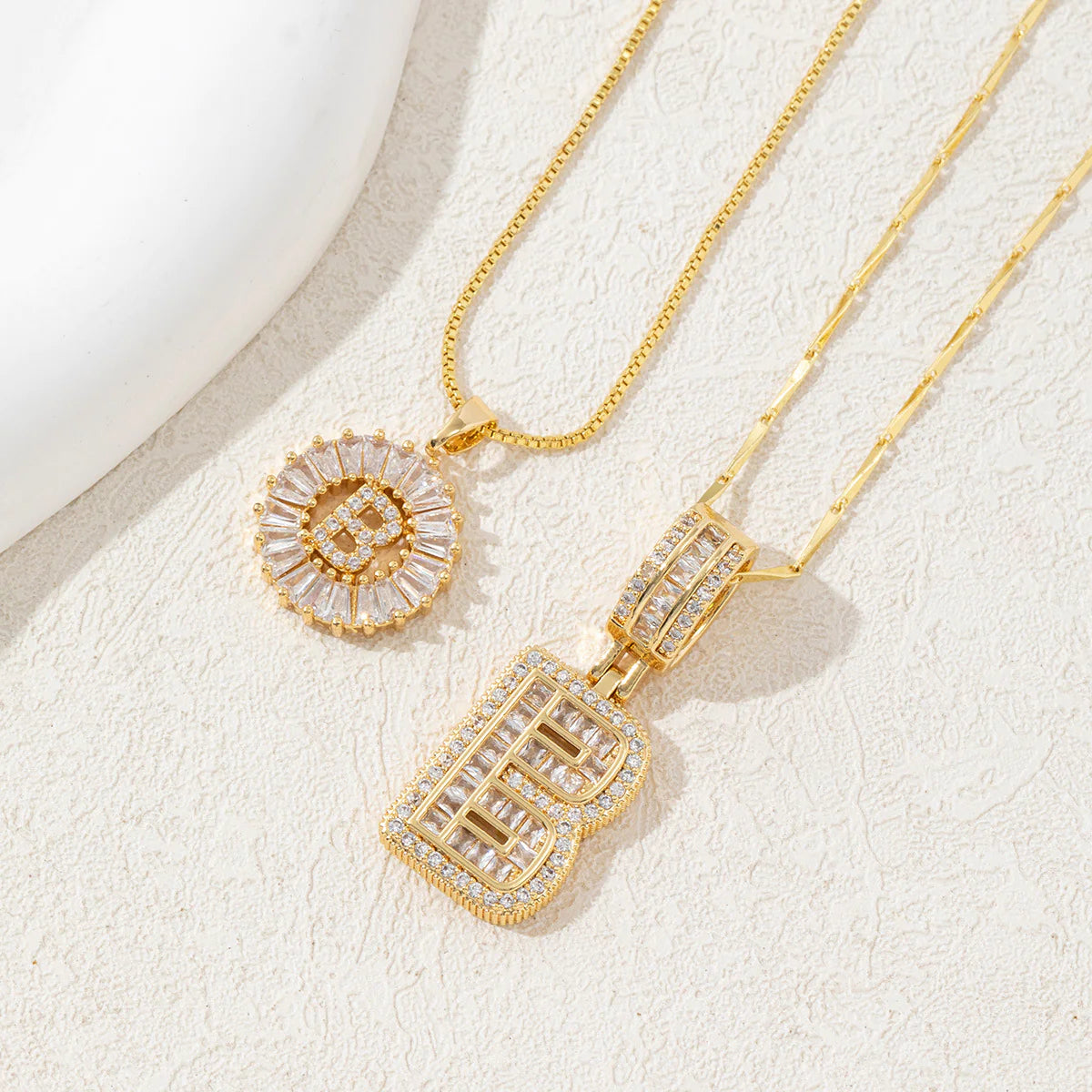 Copper Zirconium Gold Flower Pendant Set