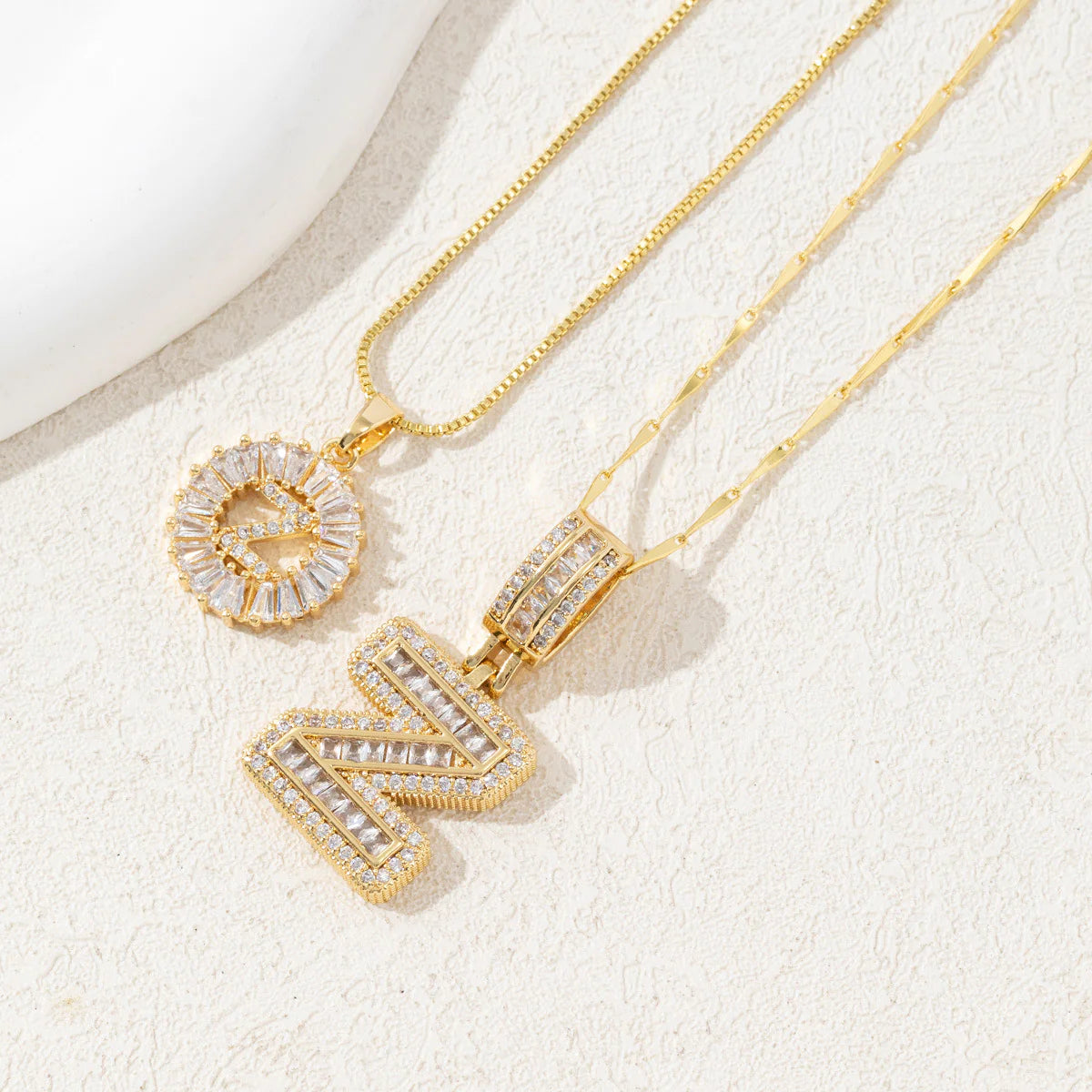 Copper Zirconium Gold Flower Pendant Set