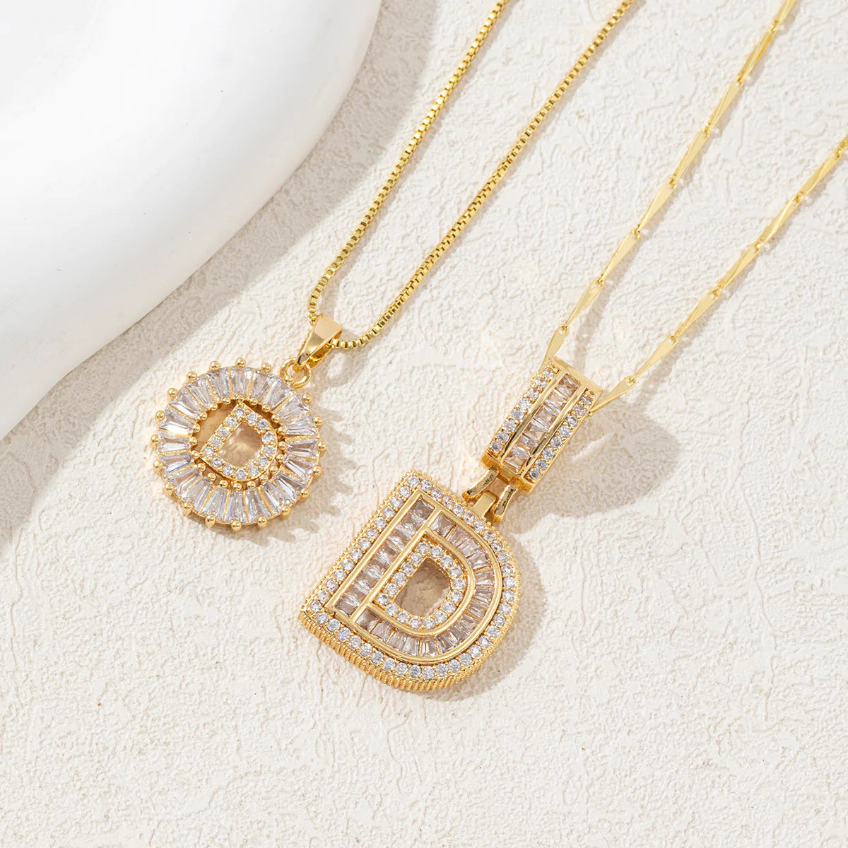 Copper Zirconium Gold Flower Pendant Set