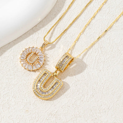 Copper Zirconium Gold Flower Pendant Set
