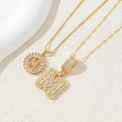 Copper Zirconium Gold Flower Pendant Set