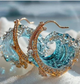 Ocean Oath Jewelry Set with Blue Resin Pendant (One Item)