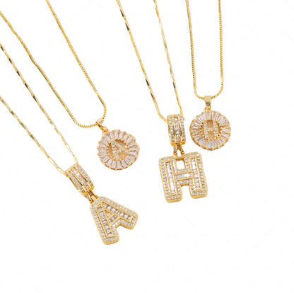 Copper Zirconium Gold Flower Pendant Set
