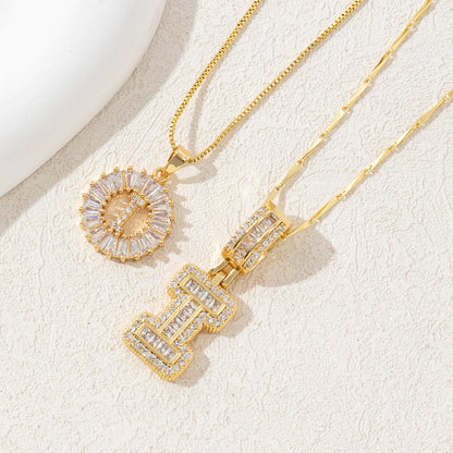 Copper Zirconium Gold Flower Pendant Set