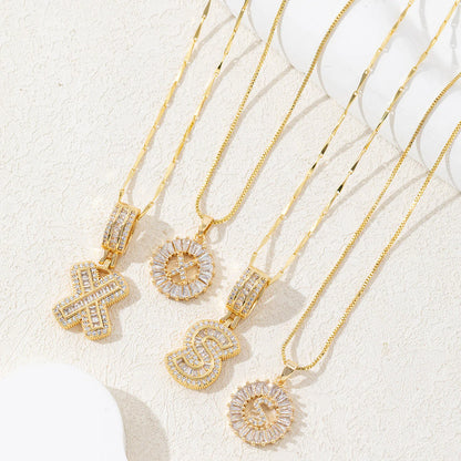 Copper Zirconium Gold Flower Pendant Set